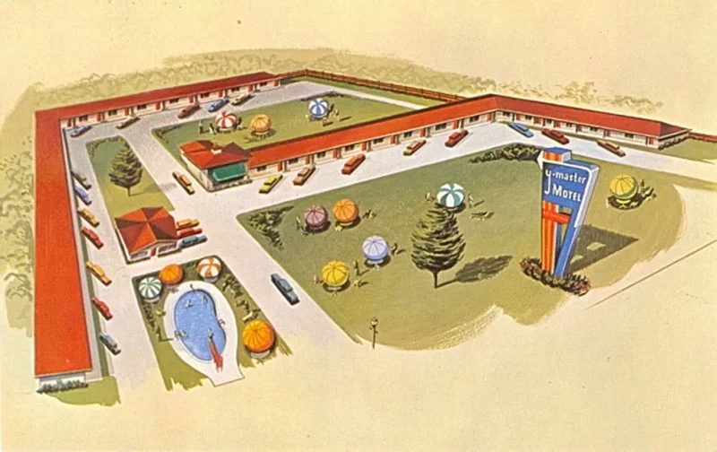 Airport Inn (Y-Master Motel) - Vintage Postcard